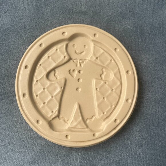 Set of 4 Round Clay Cookie Mold/Stamps - Picture 2 of 5